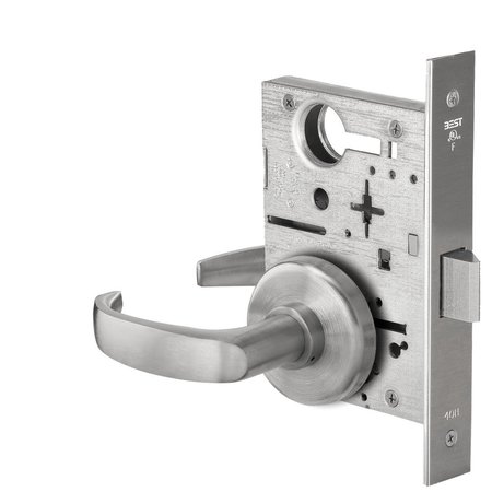 BEST Grade 1 Passage Mortise Lock, 14 Lever, H Rose, Non-Keyed, Satin Stainless Steel Finish 45H0N14H630
